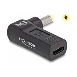 DeLOCK Adaptador de USB Type-C™ hembra a HP 4,8 x 1,7 mm macho en ángulo de 90°