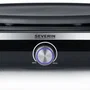 SEVERIN Crepera Eléctrica XXL CM2199 Ø 38 cm con Espátula y Untador, Acero Inoxidable Cepillado/Negro