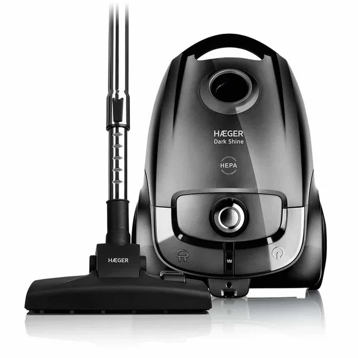 Haeger VC-70C.042A Aspirador Cilíndrico Sin Bolsa 700W, 4L, Filtro HEPA, Control Variable, Cepillo Combinado Parquet/Moqueta, Recogida Automática Cable, Negro