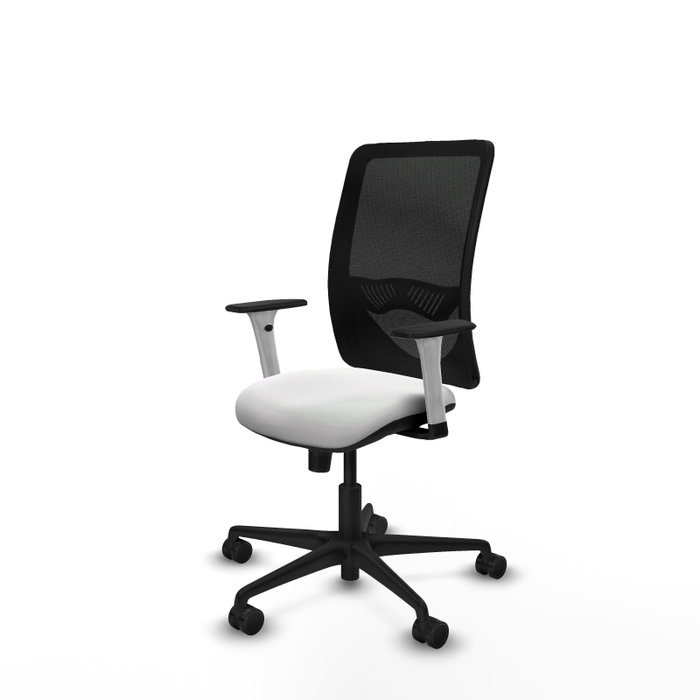 PIQUERAS Y CRESPO Silla de oficina Zulema con Mecanismo Sincro, Tela Blanca y Malla Negra PIQUERAS Y CRESPO Silla de oficina Zulema con Mecanismo Sincro, Tela Blanca y Malla Negra