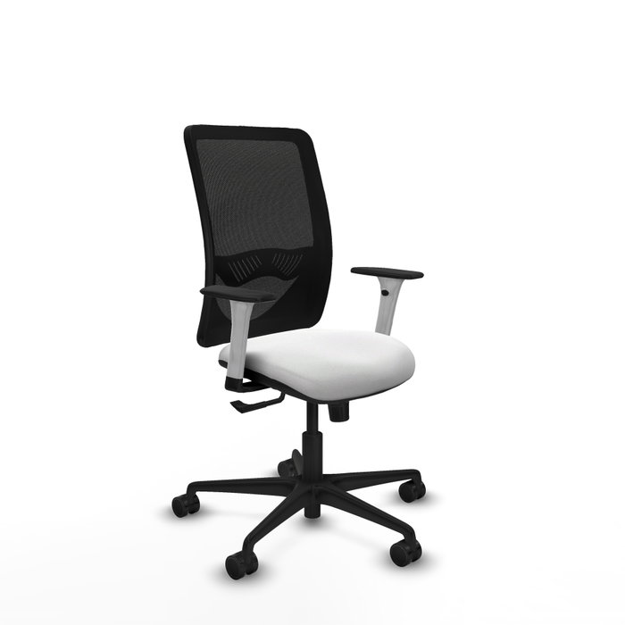 PIQUERAS Y CRESPO Silla de oficina Zulema con Mecanismo Sincro, Tela Blanca y Malla Negra PIQUERAS Y CRESPO Silla de oficina Zulema con Mecanismo Sincro, Tela Blanca y Malla Negra