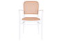 DKD Home Decor Silla Blanco Marron 52 x 86.5 x 56 cm (4 Unidades) Simil Ratan Apilable