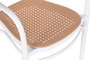 DKD Home Decor Silla Blanco Marron 52 x 86.5 x 56 cm (4 Unidades) Simil Ratan Apilable
