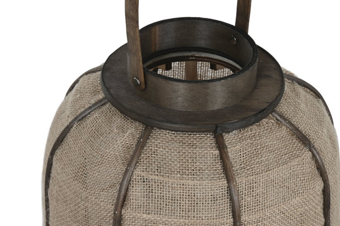DKD Home Decor Portavelas de Yute y Bambú Natural