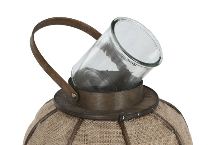 DKD Home Decor Portavelas de Yute y Bambú Natural
