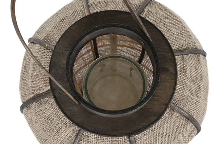 DKD Home Decor Portavelas de Yute y Bambú Natural