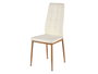 Giftdecor Silla Blanca Patas Madera 105x18x43cm PU Hierro Montada 42x51x97cm (Set de 4)