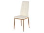 Giftdecor Silla Blanca Patas Madera 105x18x43cm PU Hierro Montada 42x51x97cm (Set de 4)