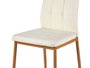 Giftdecor Silla Blanca Patas Madera 105x18x43cm PU Hierro Montada 42x51x97cm (Set de 4)