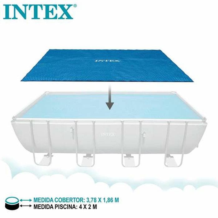 Intex Cobertor Solar para Piscina Frame Rectangular 378x186 cm, azul