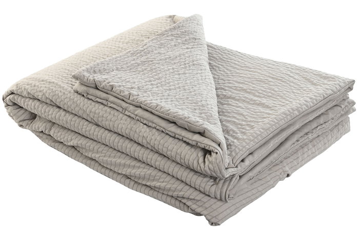 DKD Home Decor Colcha Boho 1c25 Gris Claro 260 x 180 cm