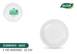 Algon Set-100 Plato Redondo Plástico Ecológico 22 cm (6 Unidades)