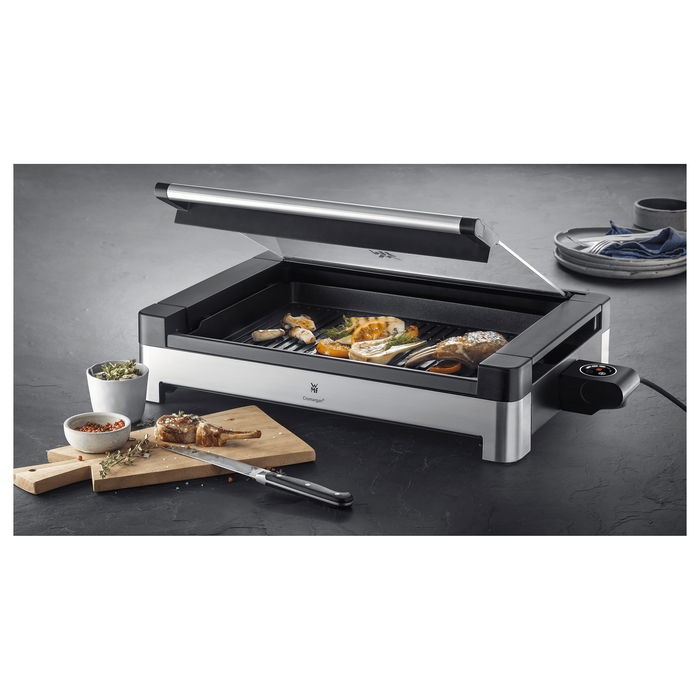 WMF Lono Tischgrill - Parrilla Eléctrica de Mesa para Interiores, Ideal para Fondue y Raclette, Acero Inoxidable Cromargan WMF Lono Tischgrill - Parrilla Eléctrica de Mesa para Interiores, Ideal para Fondue y Raclette, Acero Inoxidable Cromargan
