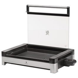 WMF Lono Tischgrill 0415430011 - Parrilla de Mesa Rectangular, Acero Inoxidable Negro, Aluminio, 2200 W, 600 x 413 mm, con Sensor y Bandeja