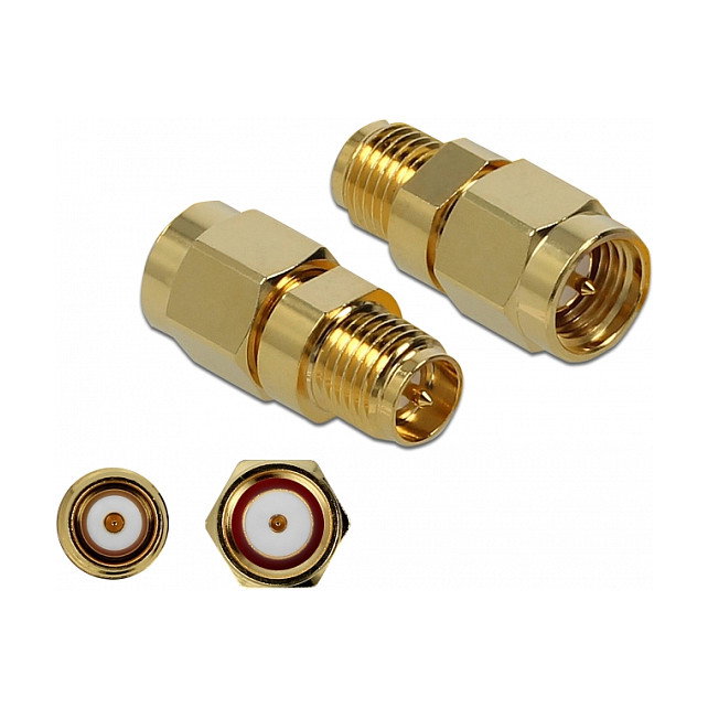 DeLOCK Adaptador SMA macho a RP-SMA hembra 10 GHz 89973 DeLOCK Adaptador SMA macho a RP-SMA hembra 10 GHz 89973