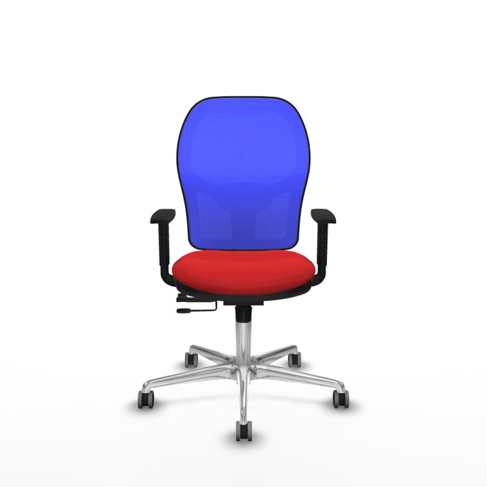 PIQUERAS Y CRESPO Silla de oficina Jorquera con mecanismo Sincro/Traslack, Azul y Rojo