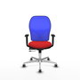 PIQUERAS Y CRESPO Silla de oficina Jorquera con mecanismo Sincro/Traslack, Azul y Rojo
