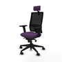PIQUERAS Y CRESPO Silla de oficina Horna con mecanismo Sincro, morado y negro