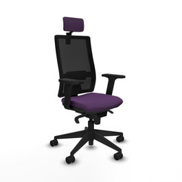 PIQUERAS Y CRESPO Silla de oficina Horna con mecanismo Sincro, morado y negro