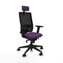 PIQUERAS Y CRESPO Silla de oficina Horna con mecanismo Sincro, morado y negro
