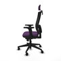 PIQUERAS Y CRESPO Silla de oficina Horna con mecanismo Sincro, morado y negro