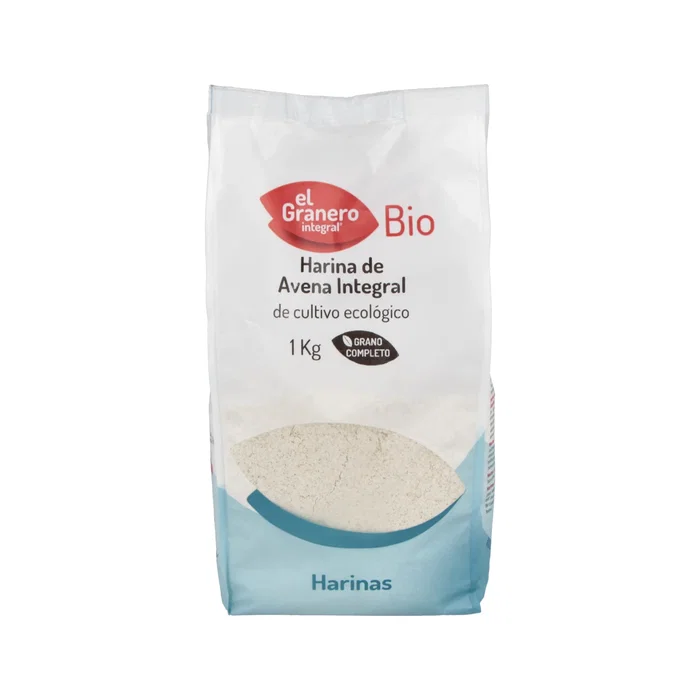 EL GRANERO Harina De Avena Integral 1Kg Bio - Producto Ecológico - Para Papillas, Bechamel, Bizcochos EL GRANERO Harina De Avena Integral 1Kg Bio - Producto Ecológico - Para Papillas, Bechamel, Bizcochos