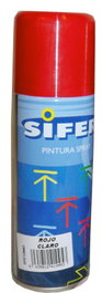 SIFER Pintura Spray Esmalte Acrílico Brillante Rojo Claro 200ml