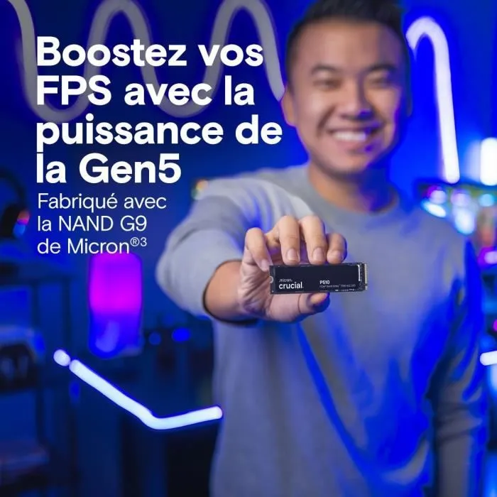 Crucial P510 1TB SSD M.2 2280 NVMe PCIe 5.0 x4 - 11000 MB/s Lectura, 9500 MB/s Escritura Crucial P510 1TB SSD M.2 2280 NVMe PCIe 5.0 x4 - 11000 MB/s Lectura, 9500 MB/s Escritura