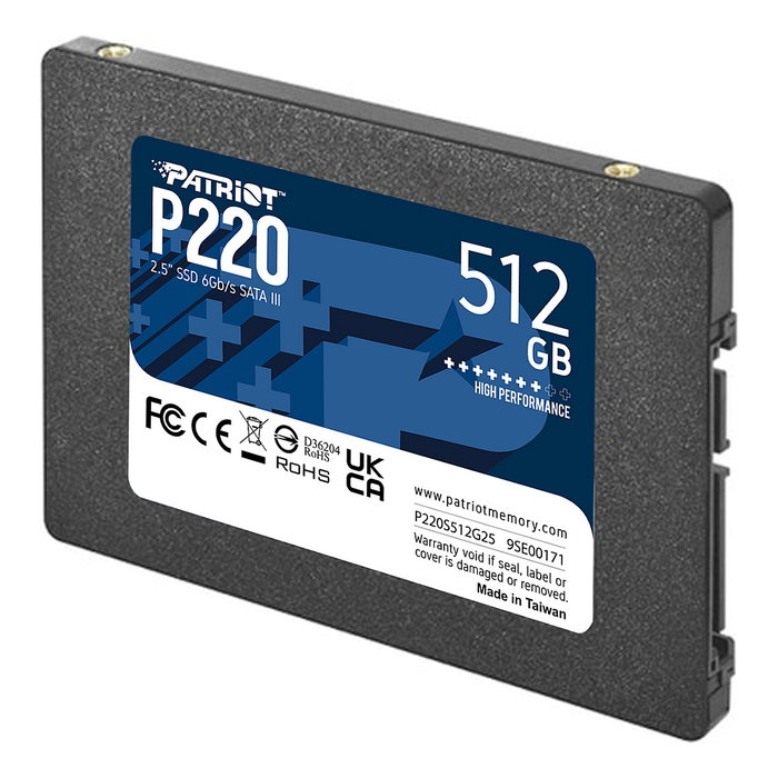 Patriot Disco SSD P220 S512G25 512GB 2.5" SATA3 - Velocidad Lectura 550MB/s, Escritura 500MB/s