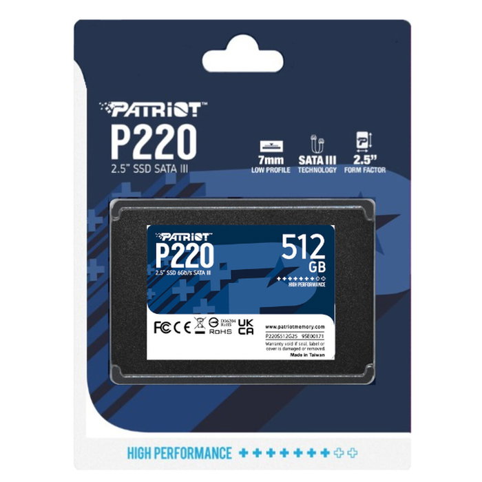 Patriot P220 512 GB SSD 2,5 pulgadas SATA III Patriot P220 512 GB SSD 2,5 pulgadas SATA III