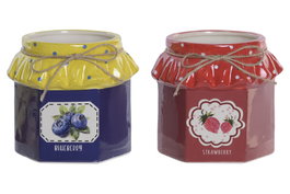DKD Home Decor Macetero de Gres y Cuerda Surtido Mermelada