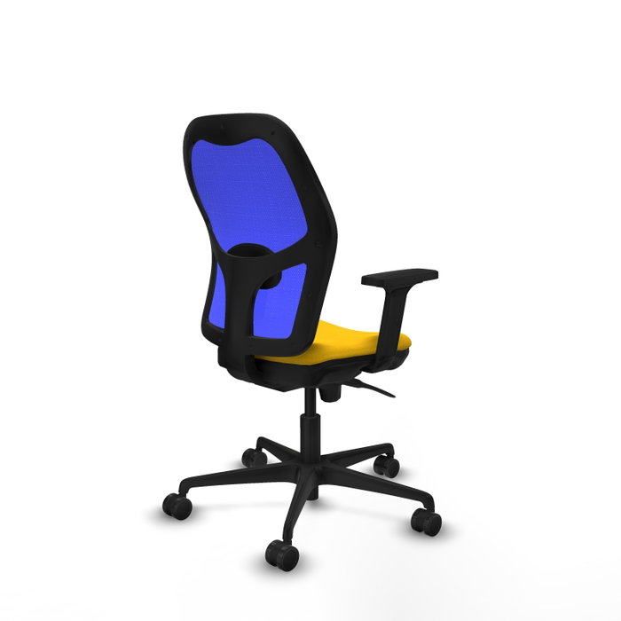 PIQUERAS Y CRESPO Silla de oficina Jorquera con mecanismo Sincro, Tela Amarilla y Malla Azul PIQUERAS Y CRESPO Silla de oficina Jorquera con mecanismo Sincro, Tela Amarilla y Malla Azul
