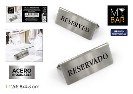 My Bar Placa de Acero para Reservado, 12 x 5.8 x 4.3 cm, Peso 126 g - Modelo #-144- (24 Unidades)