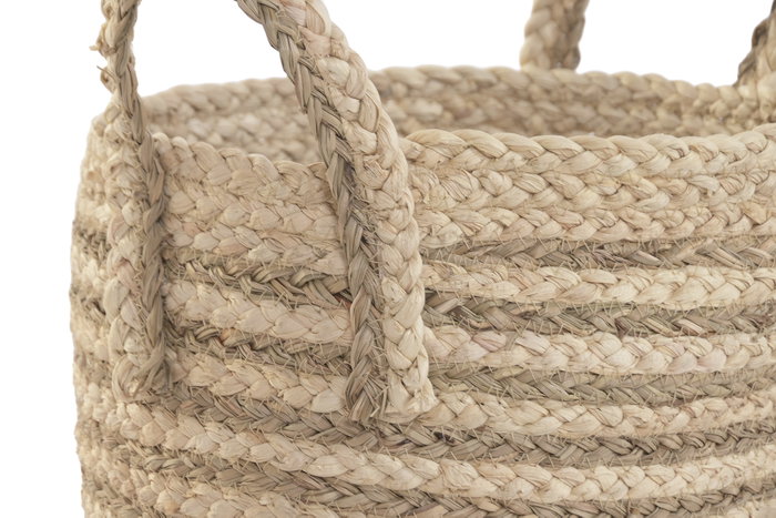 DKD Home Decor Set de 3 Cestas de Fibra Natural 30x30x32 cm DKD Home Decor Set de 3 Cestas de Fibra Natural 30x30x32 cm