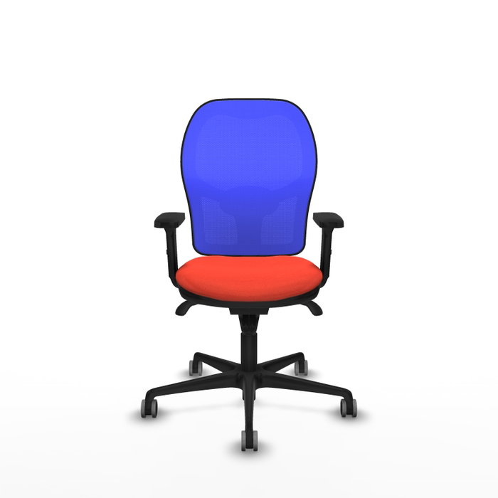 PIQUERAS Y CRESPO Silla de oficina Jorquera, Mecanismo Sincro, Tela Naranja y Malla Azul PIQUERAS Y CRESPO Silla de oficina Jorquera, Mecanismo Sincro, Tela Naranja y Malla Azul
