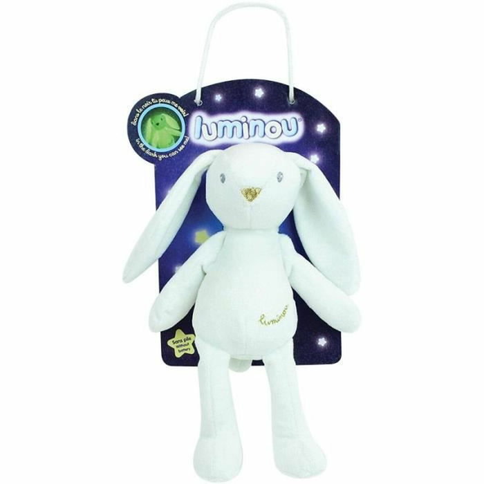 Jemini Luminou Conejo blanco Peluche natural luminoso sin batería +/- 21 cm