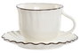 DKD Home Decor Conjunto de Taza y Platillo LOUVRE LOVING 24, Blanco