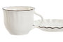 DKD Home Decor Conjunto de Taza y Platillo LOUVRE LOVING 24, Blanco