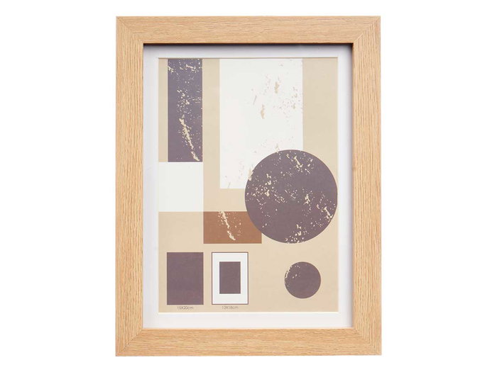 Giftdecor Portafoto Pared Madera Paspartú Natural 13x18cm con Marco Exterior 23x18cm (Set de 12)