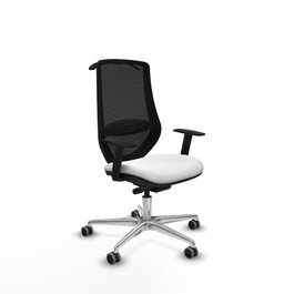 PIQUERAS Y CRESPO Silla de oficina Mardos con mecanismo Sincro/Traslack, Blanco/Negro