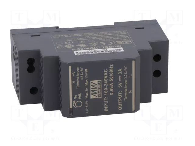 Mean Well Ersatznetzteil 5V / 3A 15W Riel DIN Mean Well Ersatznetzteil 5V / 3A 15W Riel DIN