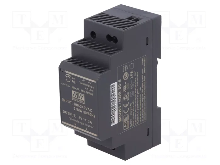 Mean Well Ersatznetzteil 5V / 3A 15W Riel DIN Mean Well Ersatznetzteil 5V / 3A 15W Riel DIN