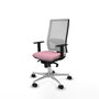 PIQUERAS Y CRESPO Silla de oficina Horna Rosa y Blanco con Mecanismo Sincro