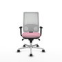 PIQUERAS Y CRESPO Silla de oficina Horna Rosa y Blanco con Mecanismo Sincro