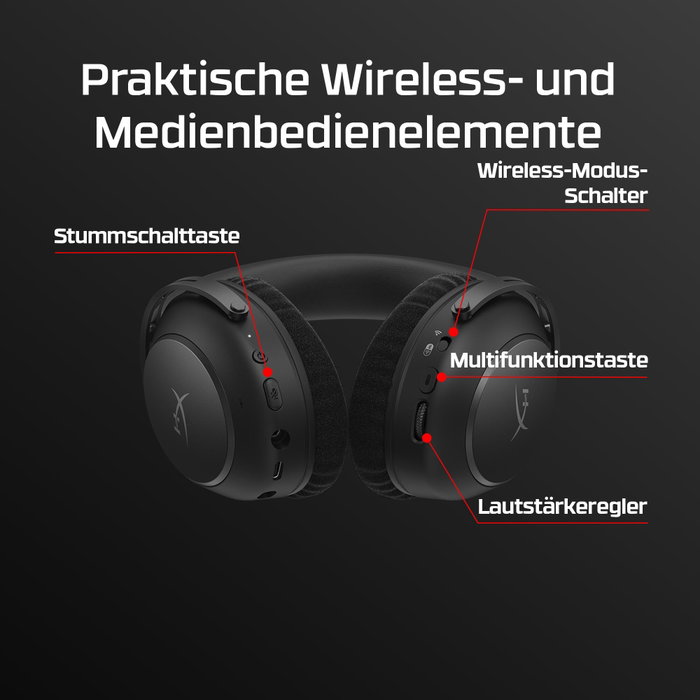 HyperX Cloud Alpha 2 Wireless Gaming-Headset con estación base RGB Black