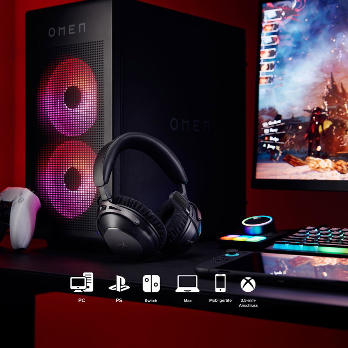 HyperX Cloud Alpha 2 Wireless Gaming-Headset con estación base RGB Black