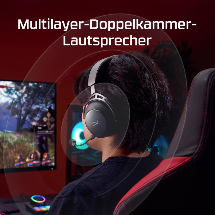 HyperX Cloud Alpha 2 Wireless Gaming-Headset con estación base RGB Black