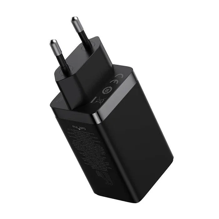 Baseus GaN5 Pro Cargador de Pared 65W 2xUSB-C + USB-A Negro Baseus GaN5 Pro Cargador de Pared 65W 2xUSB-C + USB-A Negro