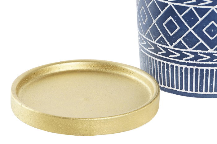DKD Home Decor Maceta Colonial Gris Beige Cemento Con Plato 13 x 14 x 13 cm (12 Unidades)