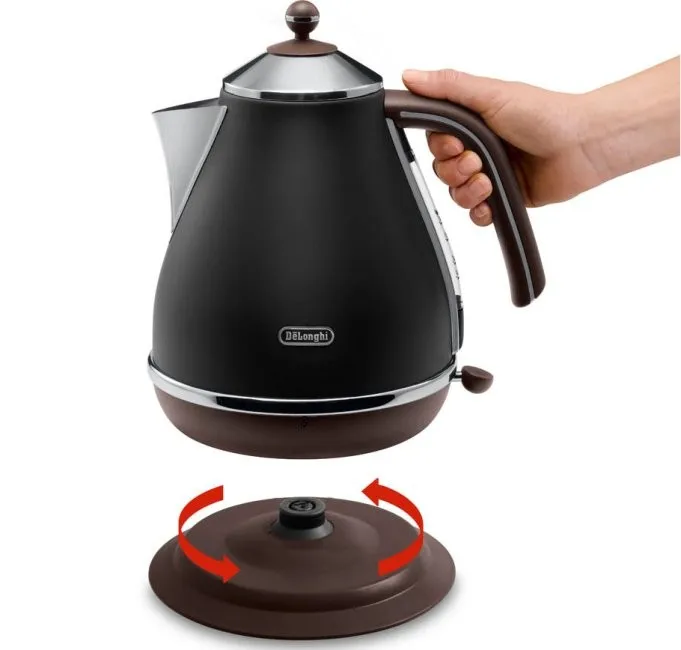 De'Longhi Icona Vintage KBOV 2001.BK, 1,7 L, Negro y Marrón